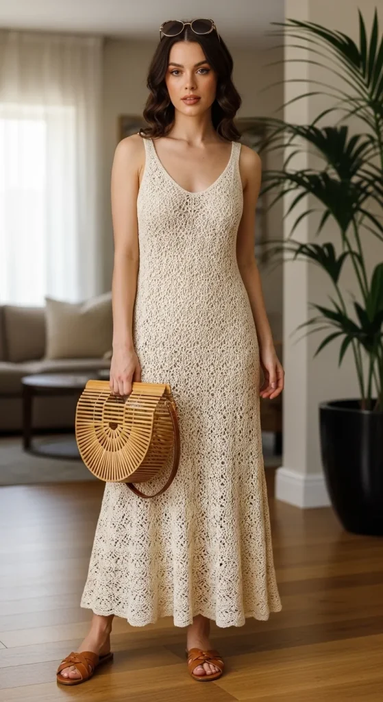 Long Crochet Dress for Italian Outfit 1