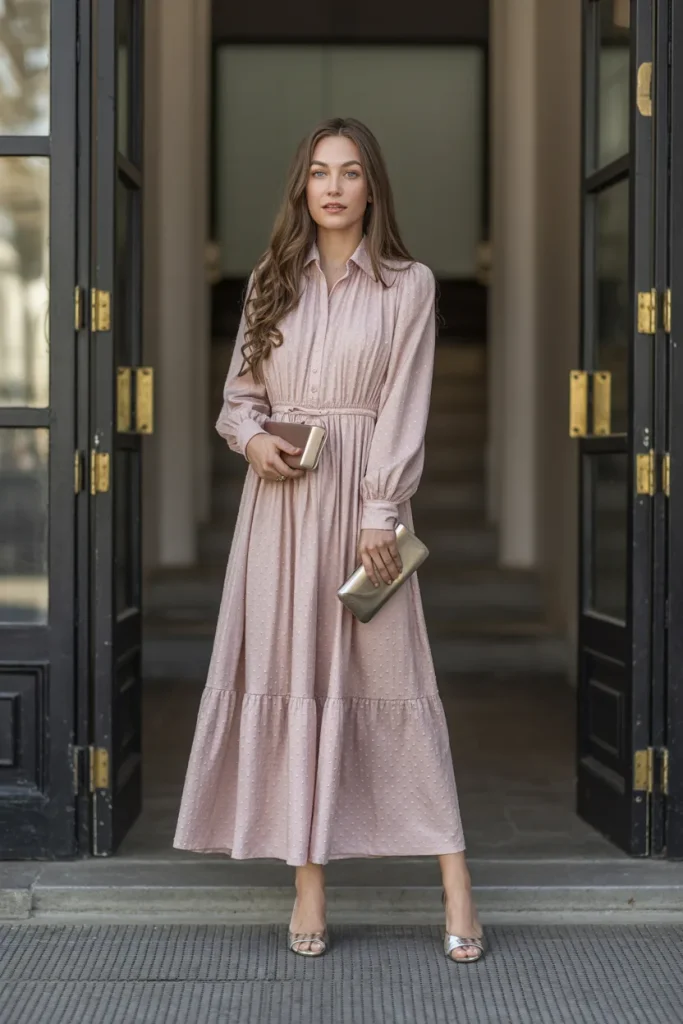 Long Dresses with Open Toe Heels for Girls
