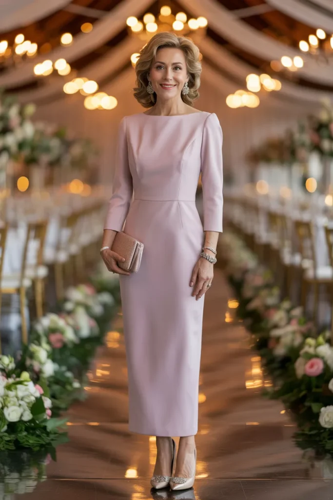 Long Sheath Dress for Women Over 50
