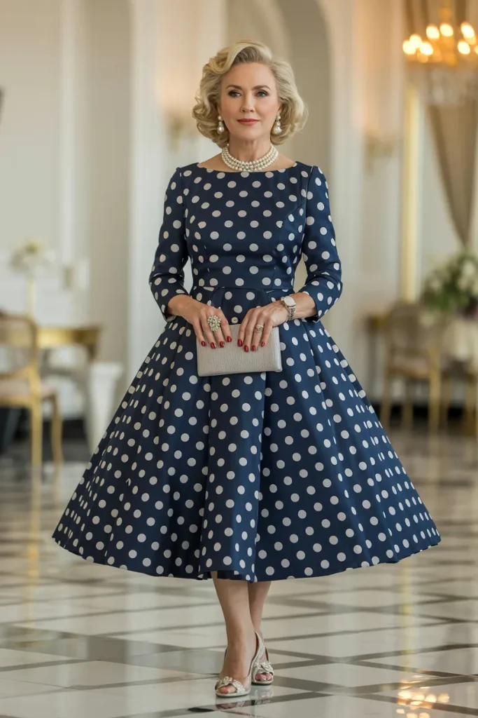 Navy Polka Dot Grace