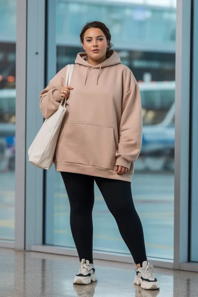 Oversized Hoodie and Black Leggings for Layering