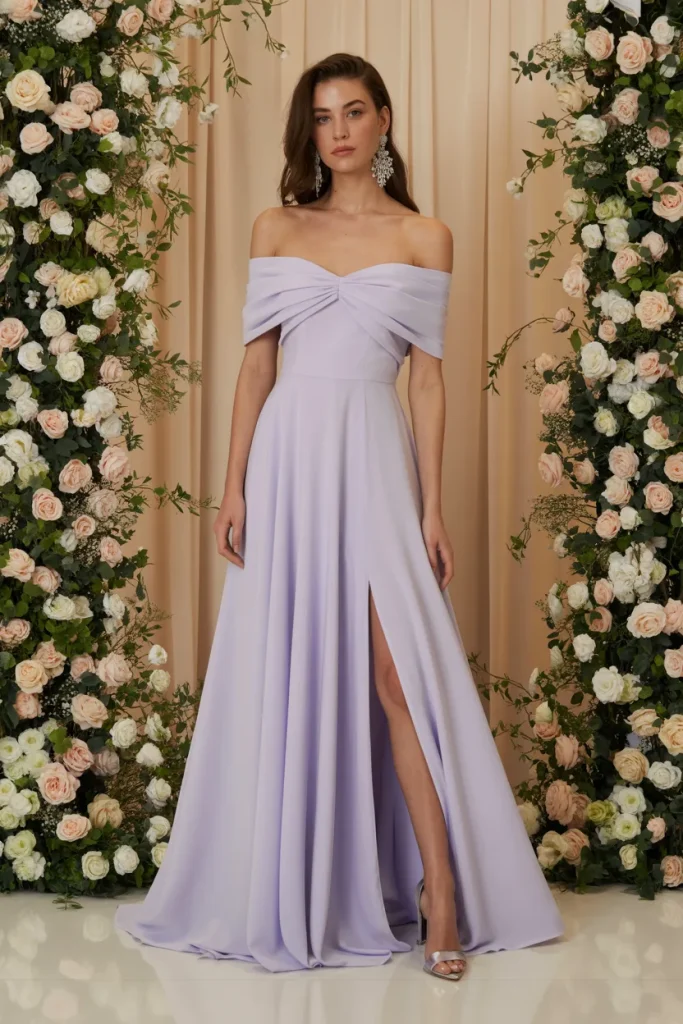 Pastel Off Shoulder Gown