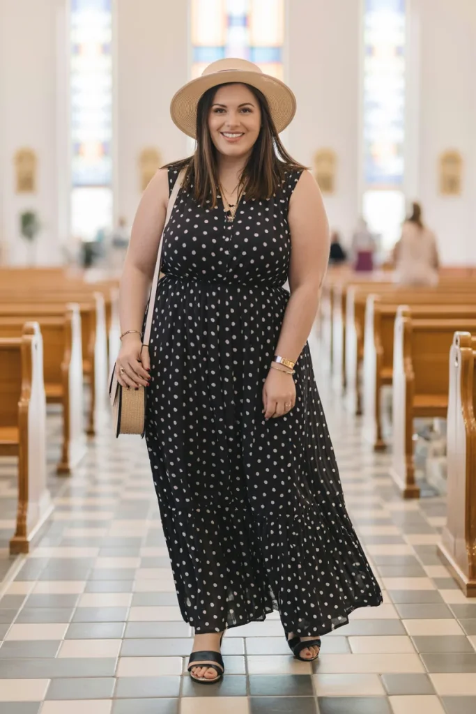 Polka Dot Maxi Dress for Summer Church