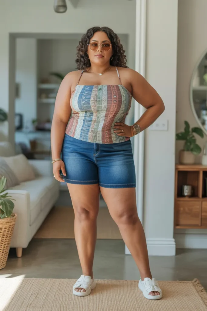 Printed Tube Top with Shorts