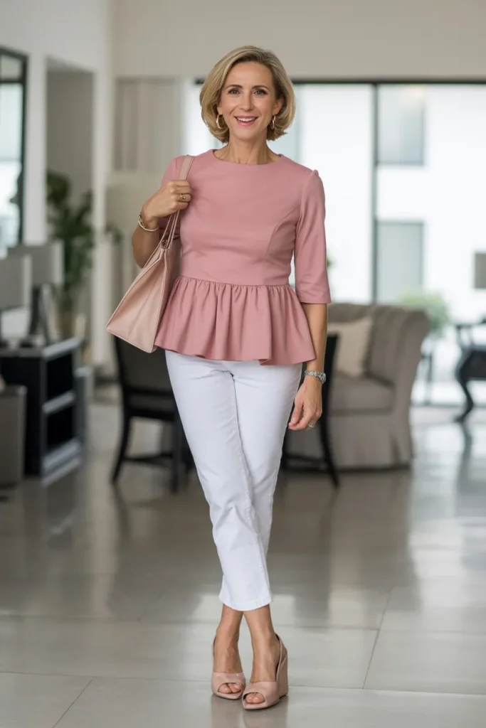 Rose Pink Peplum Outfit