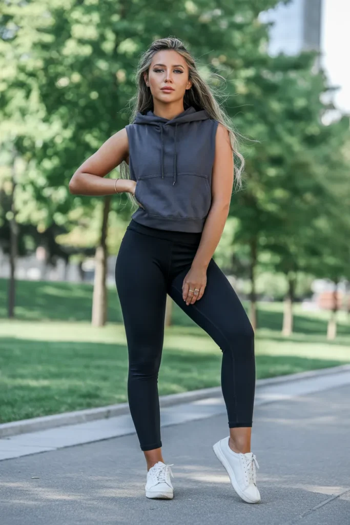 Sleeveless Hoodie Legging Set