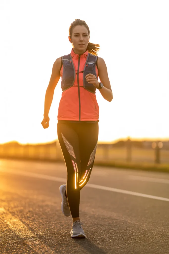 Sleeveless Running Vest + Reflective Leggings