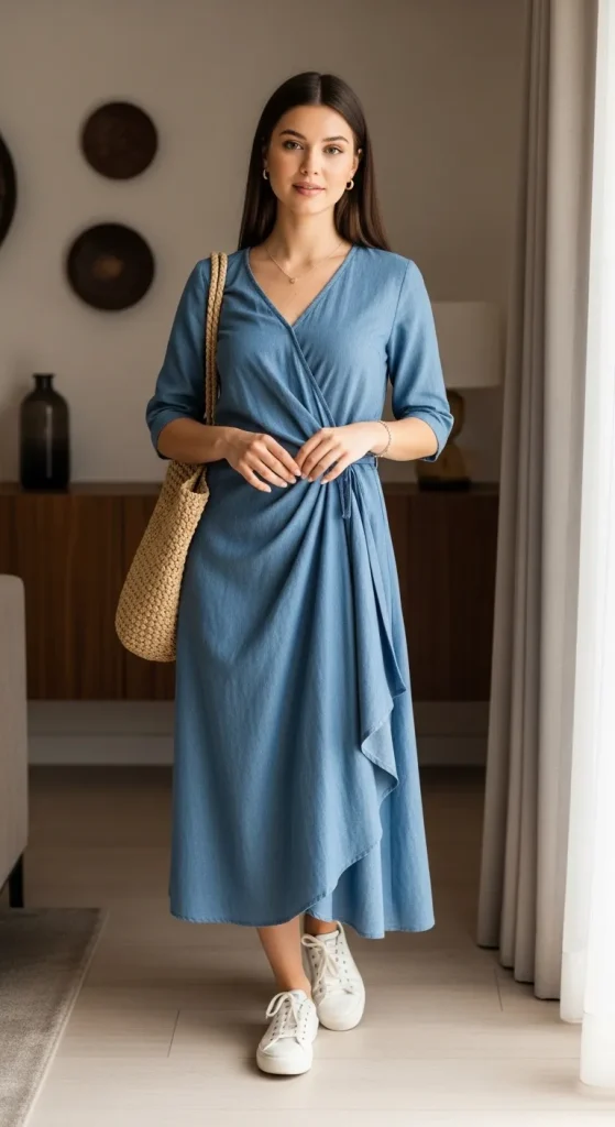 Soft Blue Chambray Dress
