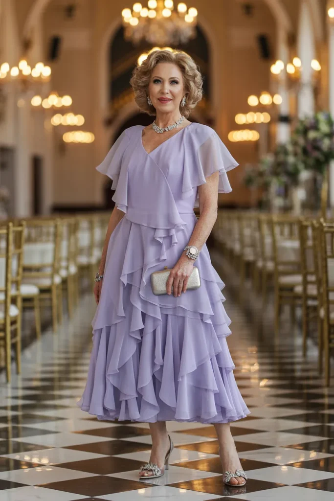 Soft Lilac Ruffle Dress