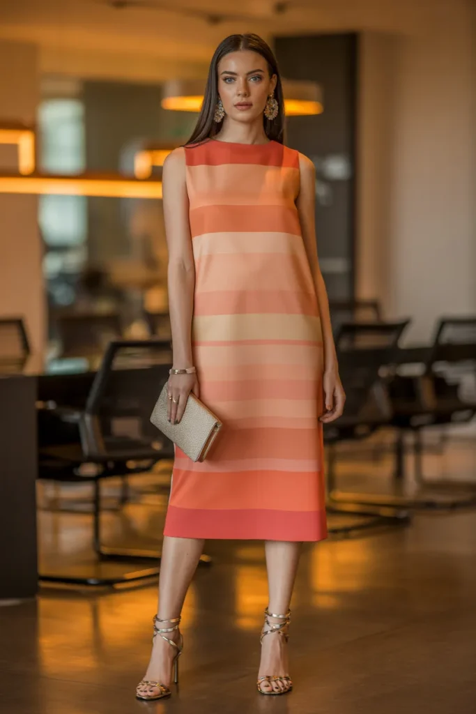 Sunset Shift Dress for Client Cocktails