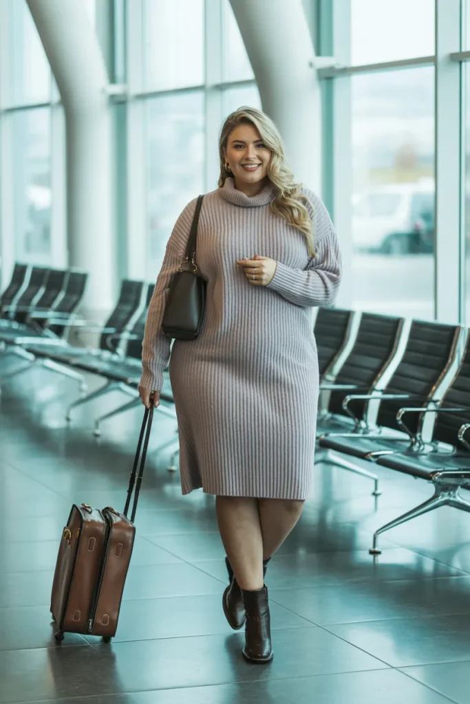 Sweater Dresses with Ankle Boots