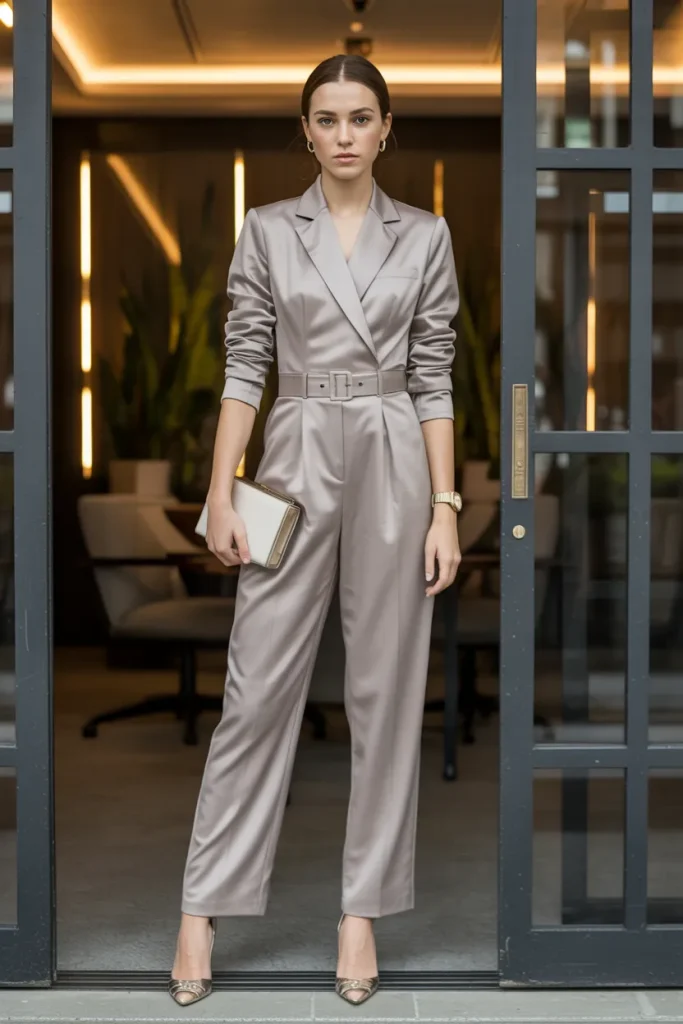 Tailored Jumpsuit with Belted Waist