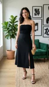 Tank Tube Top with Slit Skirt