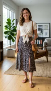 Tie Up Top with Skirt