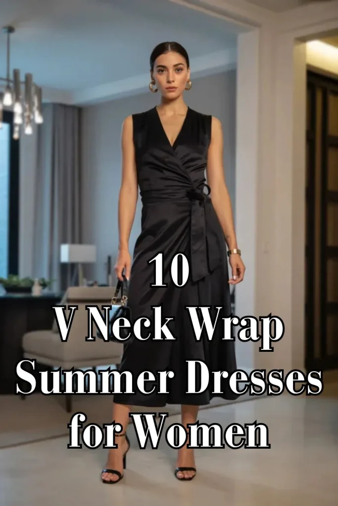 V Neck Wrap Summer Dresses for Women