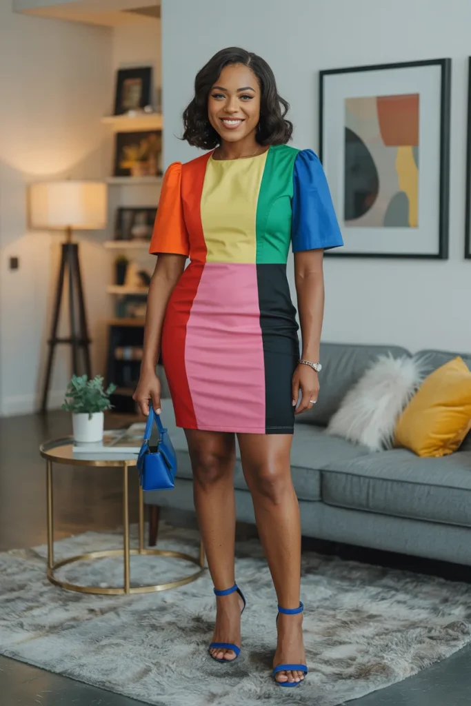 Vibrant Color Block Dress
