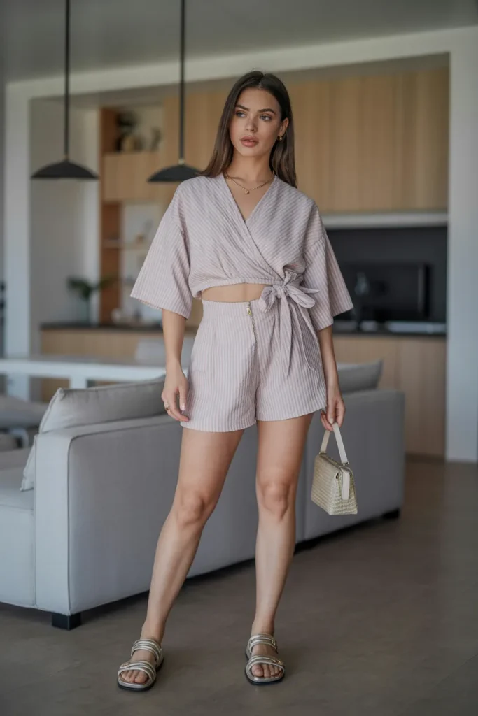 Wrap Top with Shorts