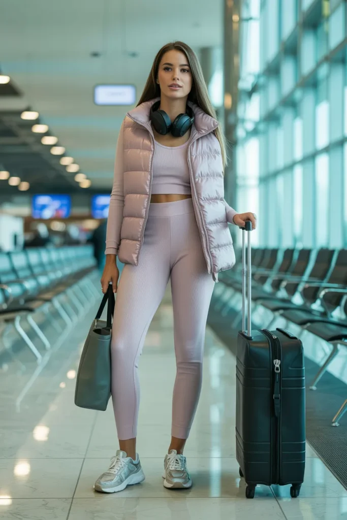 Athleisure Set with Puffer Vest