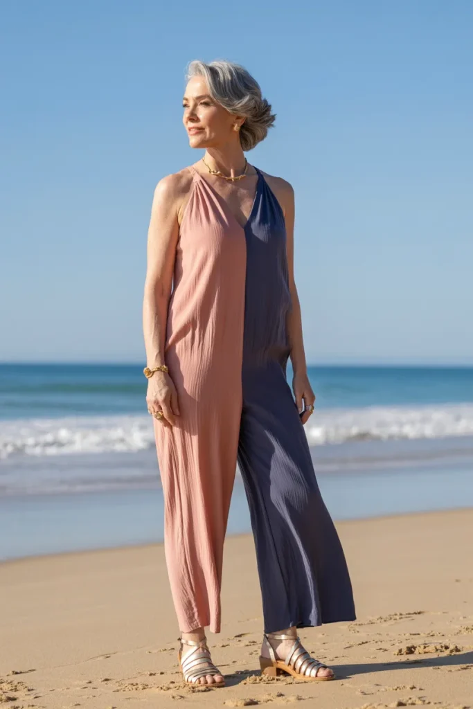 Beach Wear Jumpsuit for Women Over 50