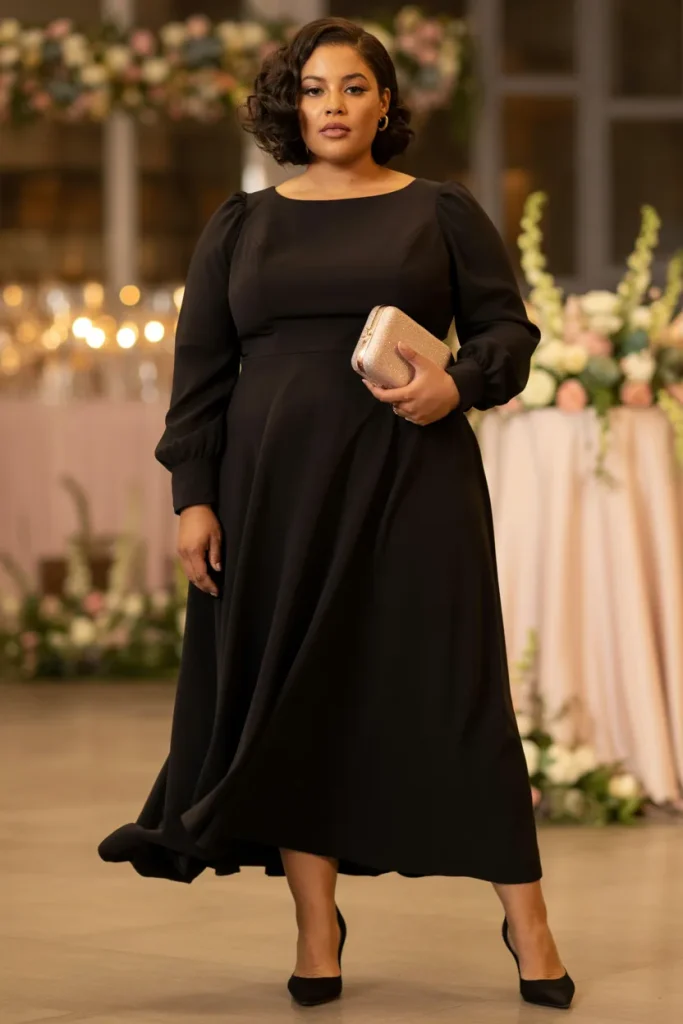 Black Elegant Full Sleeve Dress