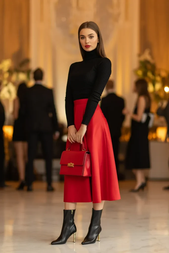 Black Red Chic Look