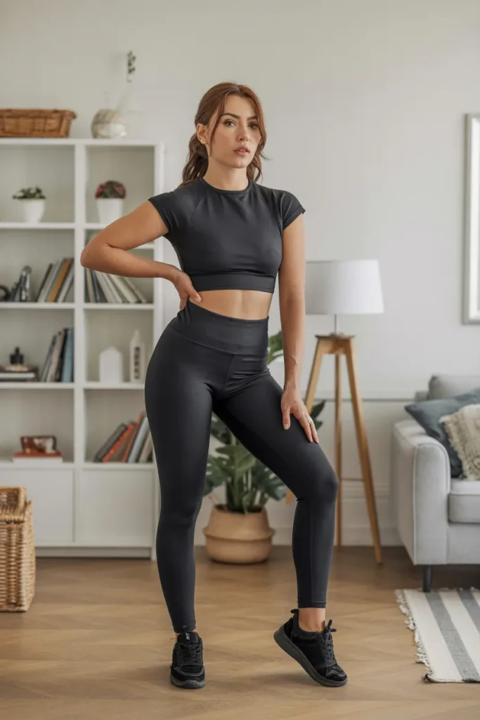 Black Skinny Top with Leggings 1