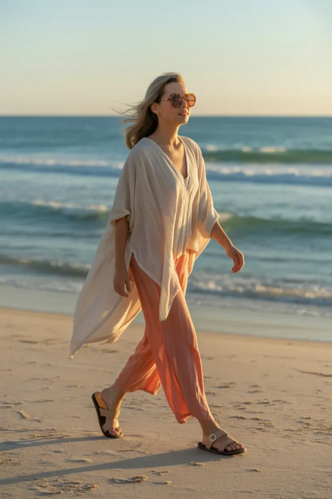 Casual Stroll by the Beach