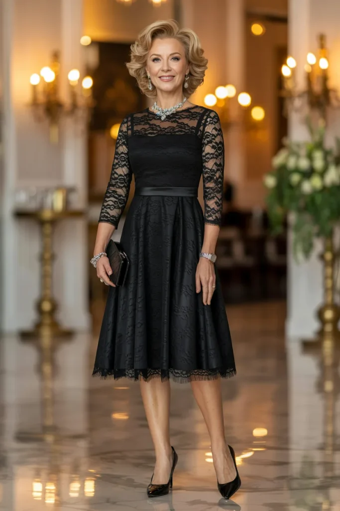 Classic Black Lace Dress