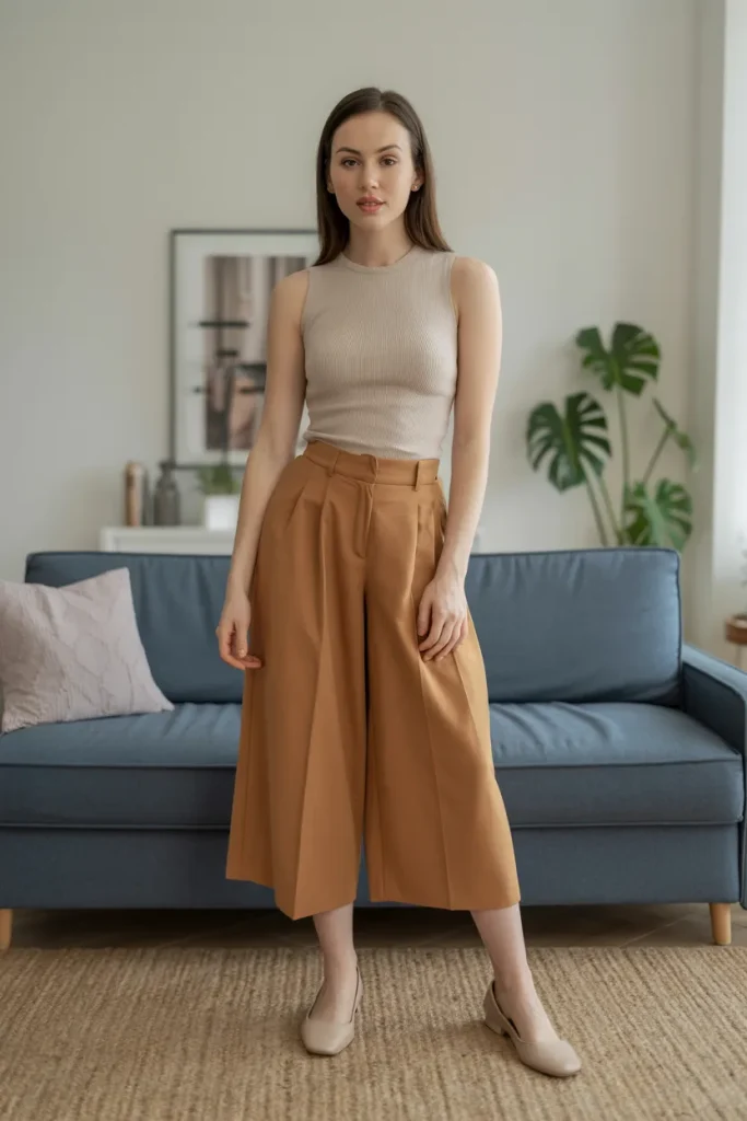 Culottes with a Knit Top