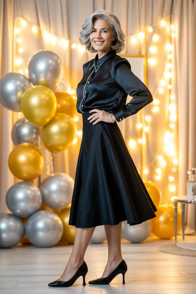 Cute Black Blouse and Skirt
