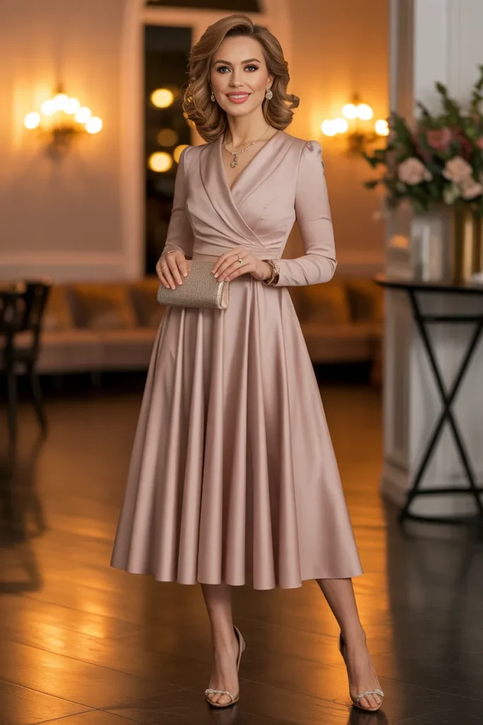 Elegant Design Full Sleeve Midi-Dress
