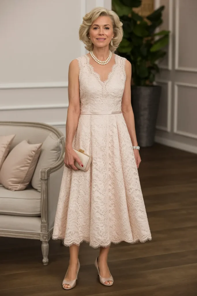 Elegant White Lace Evening Dress