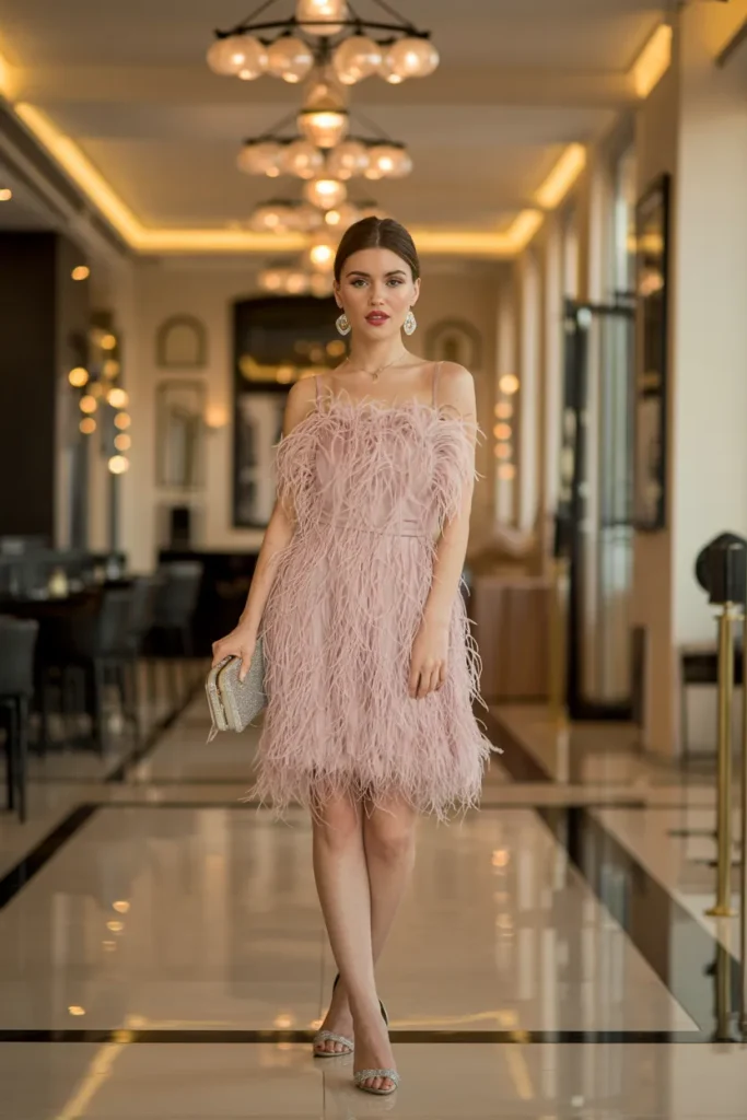 Feathered Cocktail Dress