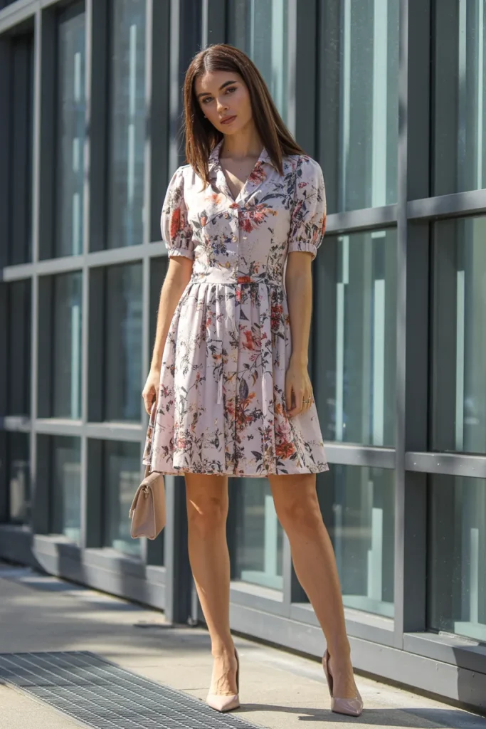 Floral Print Dress for Summer Office Days