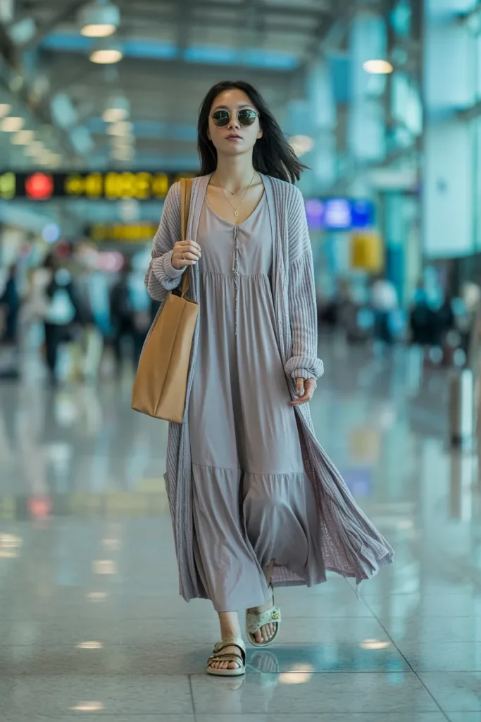 Flowy Maxi Dress and a Cardigan
