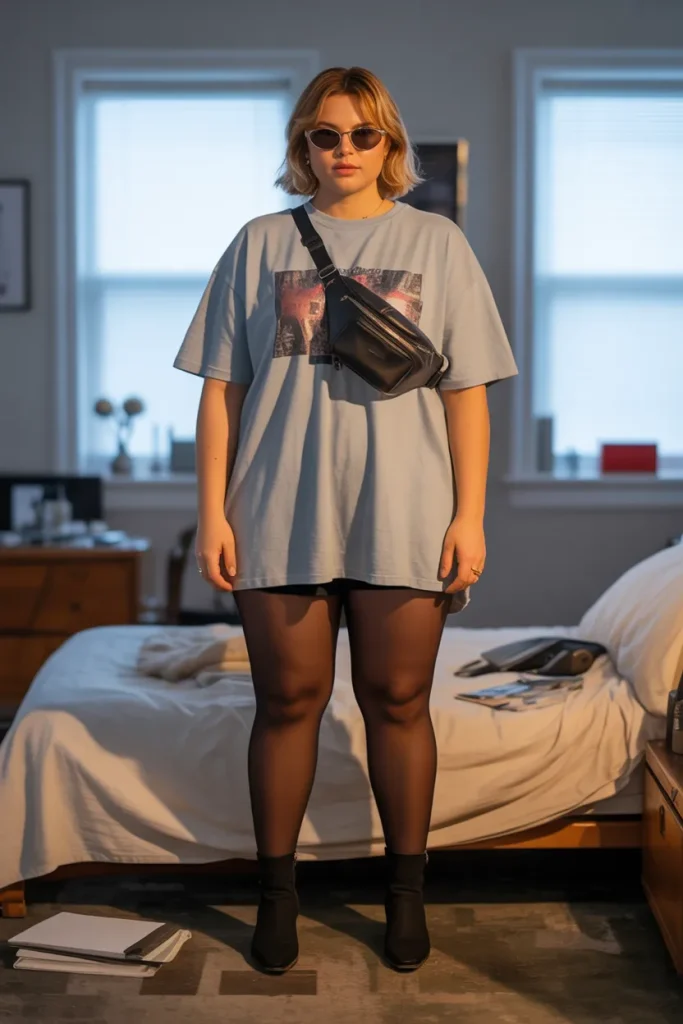 Graphic Tee with Tights