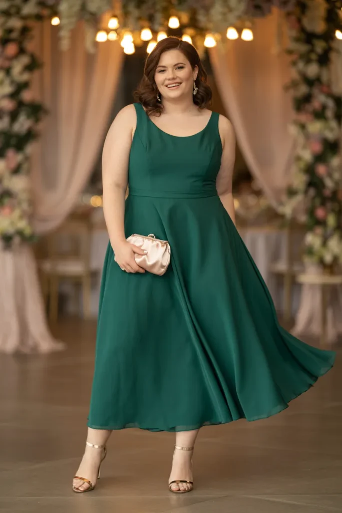 Green A Line Bridesmaid Dress