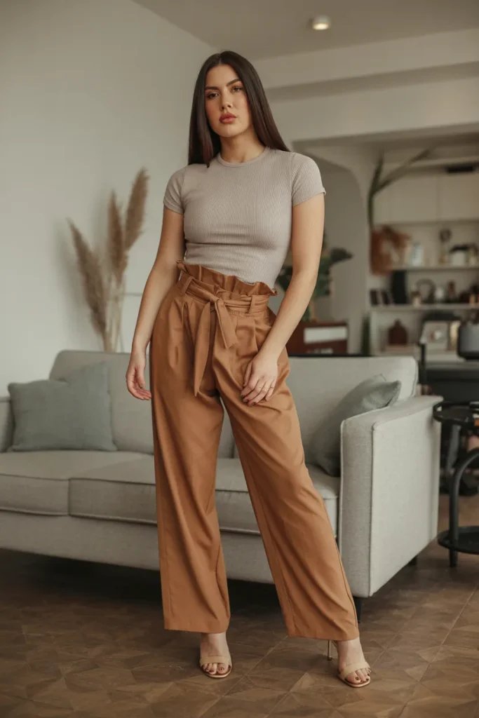 Hot Look in Top with Paper Bag Pant