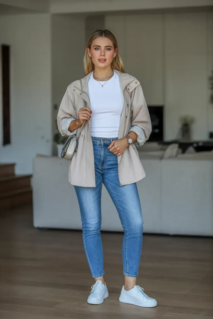 Layered Outfit with a Lightweight Jacket