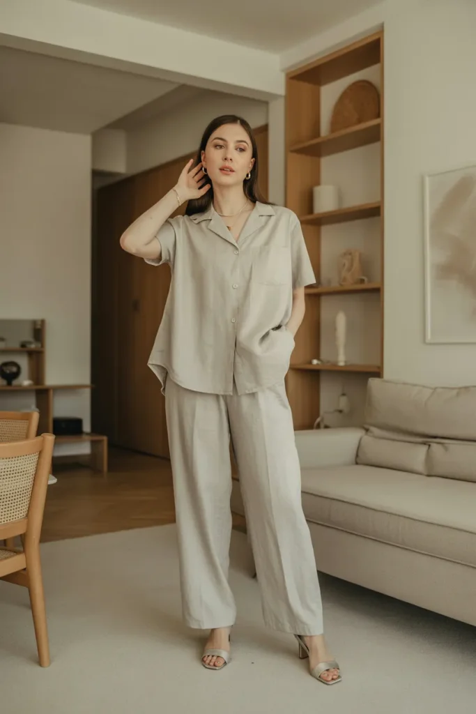 Linen Top with Formal Pant