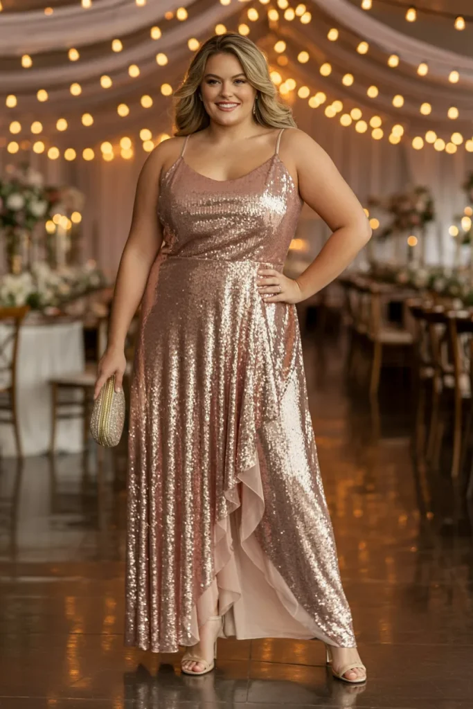 Long Sequin Sparkle Bridesmaid Dress