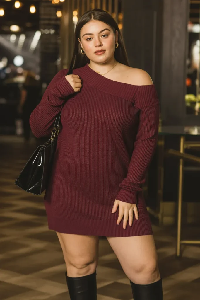 Maroon Sweater Dress