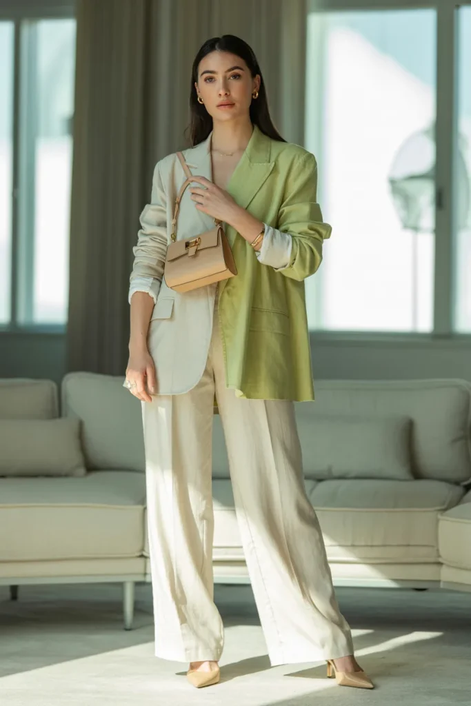 Matching Co Ord Set with Small Luxurious Handbag