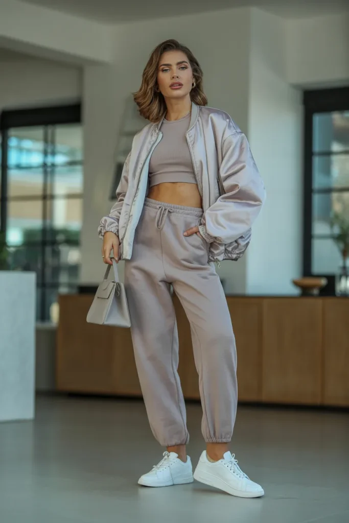 Matching Top with Sweat Pants and Jacket