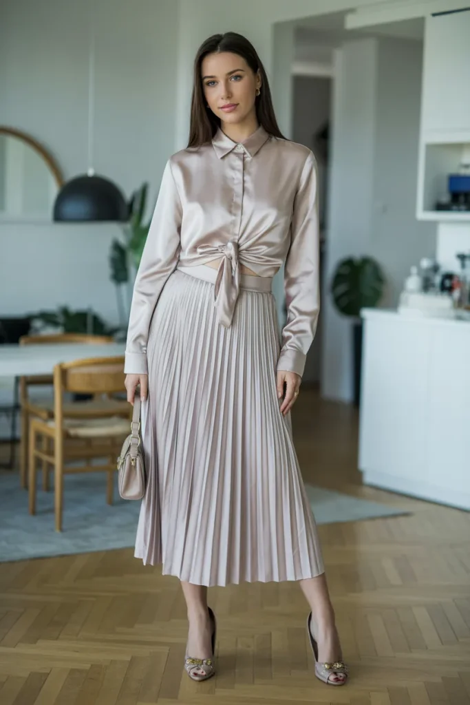 Midi Skirt with Blouse