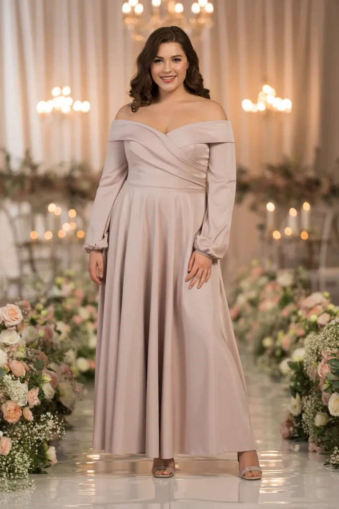 Off Shoulder Full Sleeve Dress