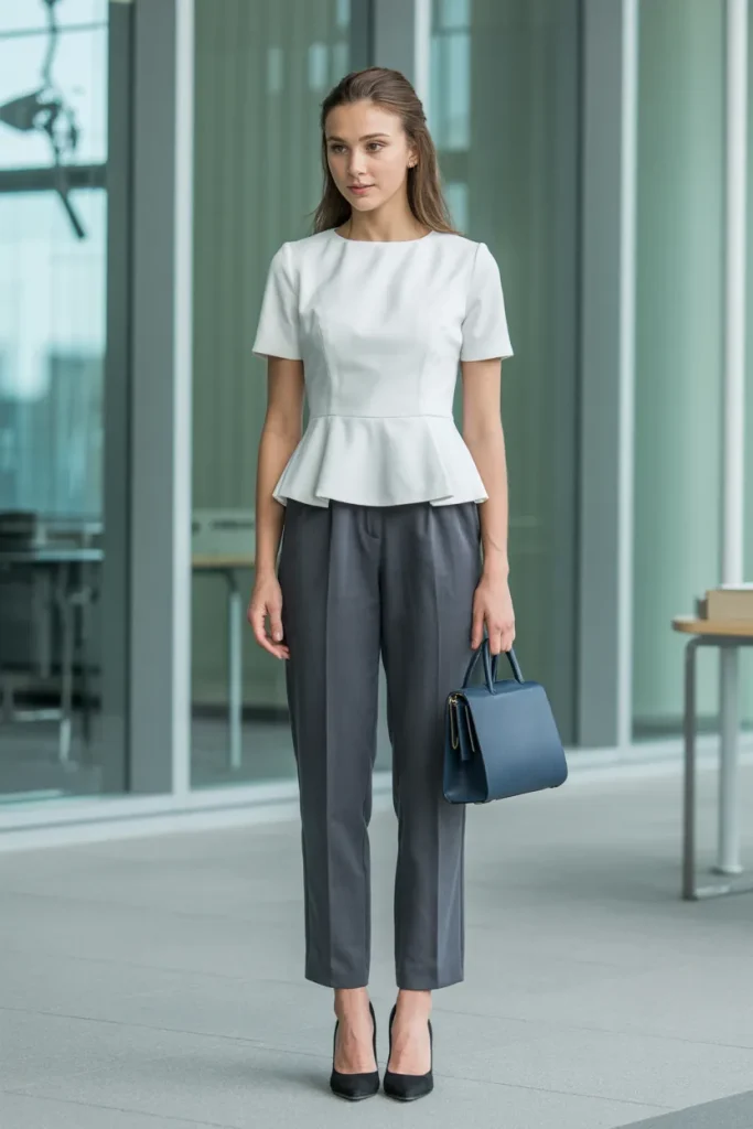 Peplum Top and Dress Pants