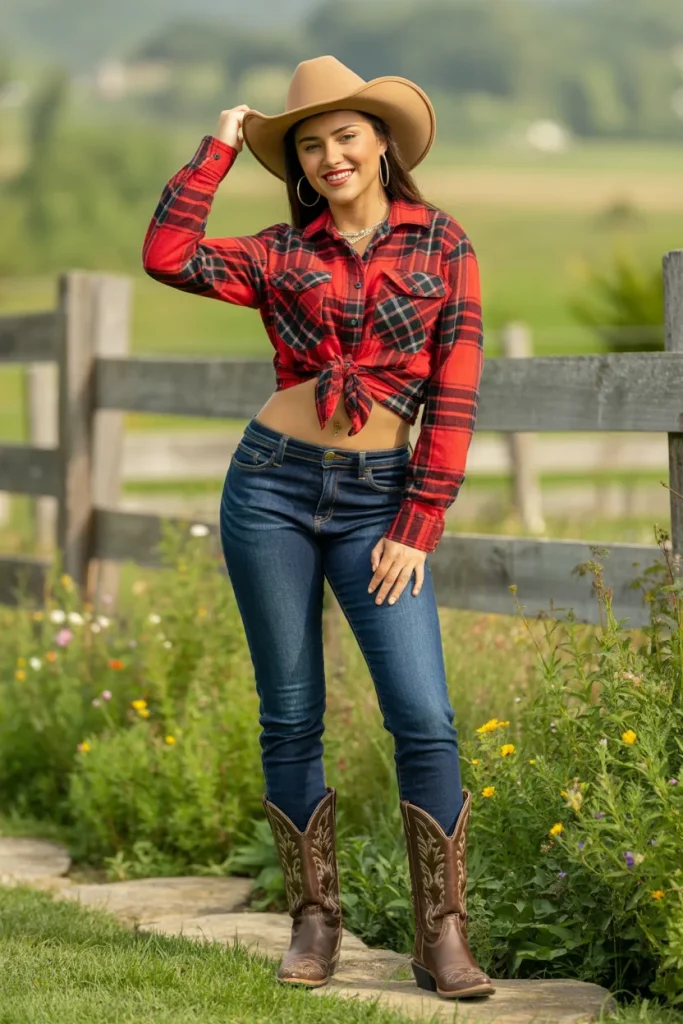 Plaid Shirt and Jeans