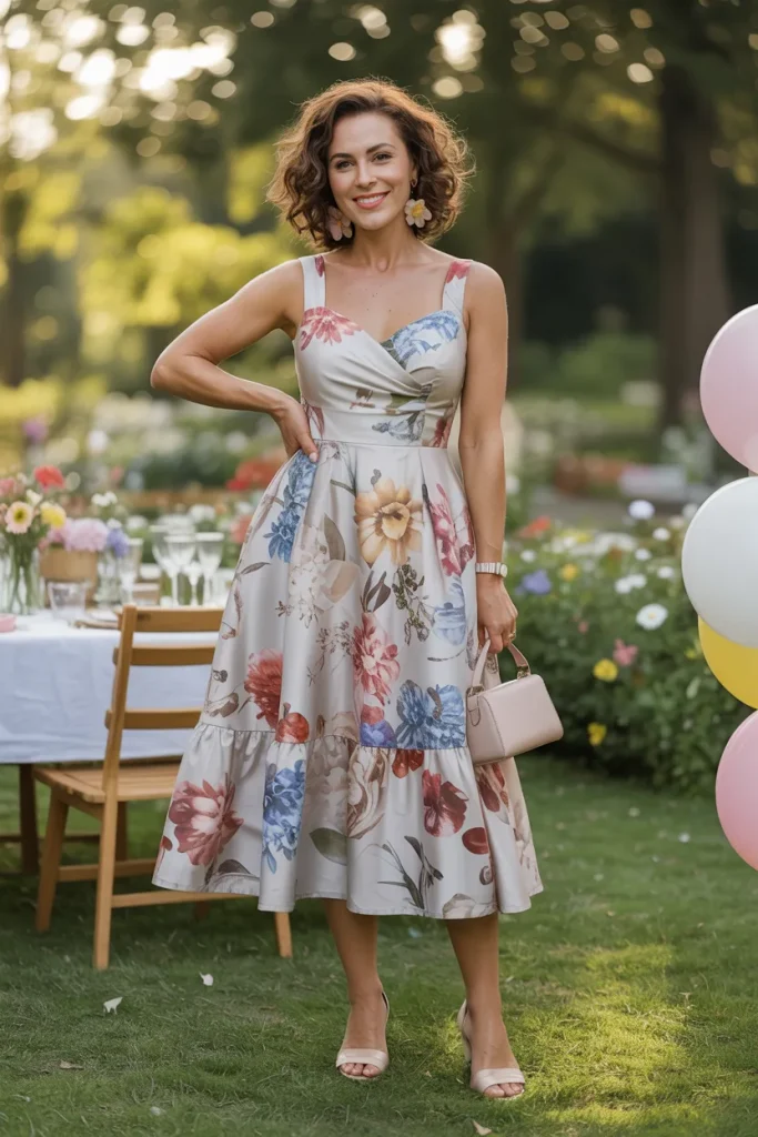 Playful Floral Dress for an Outdoor Party