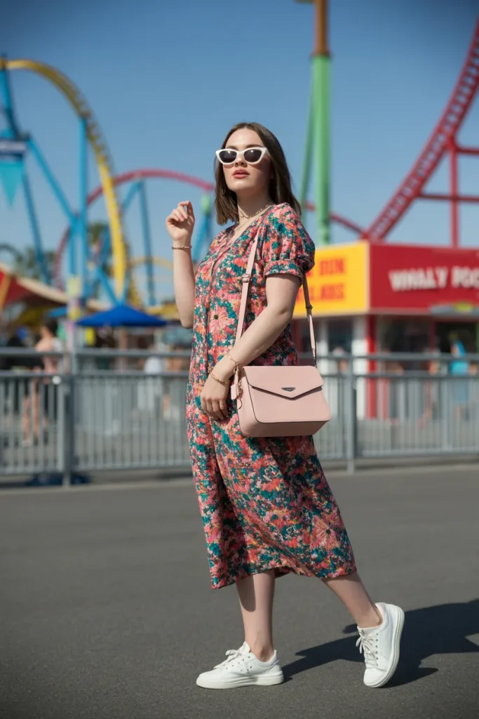 Printed Dresses for Theme Park Outfit